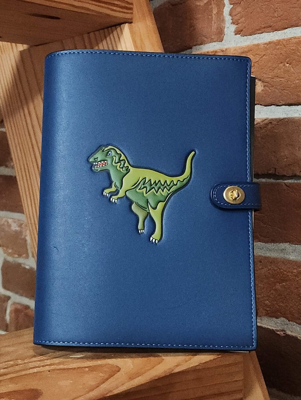 Coach Blue Leather Notebook With Rexy